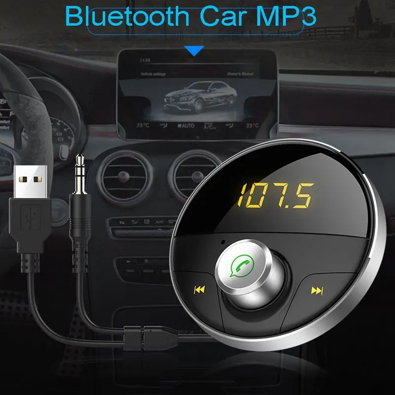 Bluetooth Aux Handsfree автомобильный комплект 3,5 мм Jack аудио MP3-плеер с Tf слотом беспроводной fm-передатчик Автомобильный Usb адаптер-Hy62