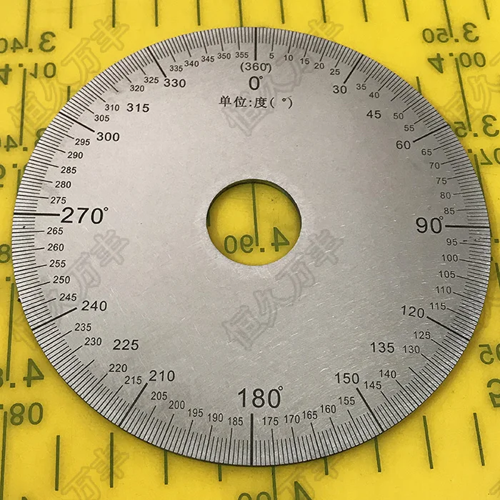 

Outer Diameter: 100mm Dial Angle Plate Stainless Steel Disc Universal Round Ruler 100 # 20 # 2