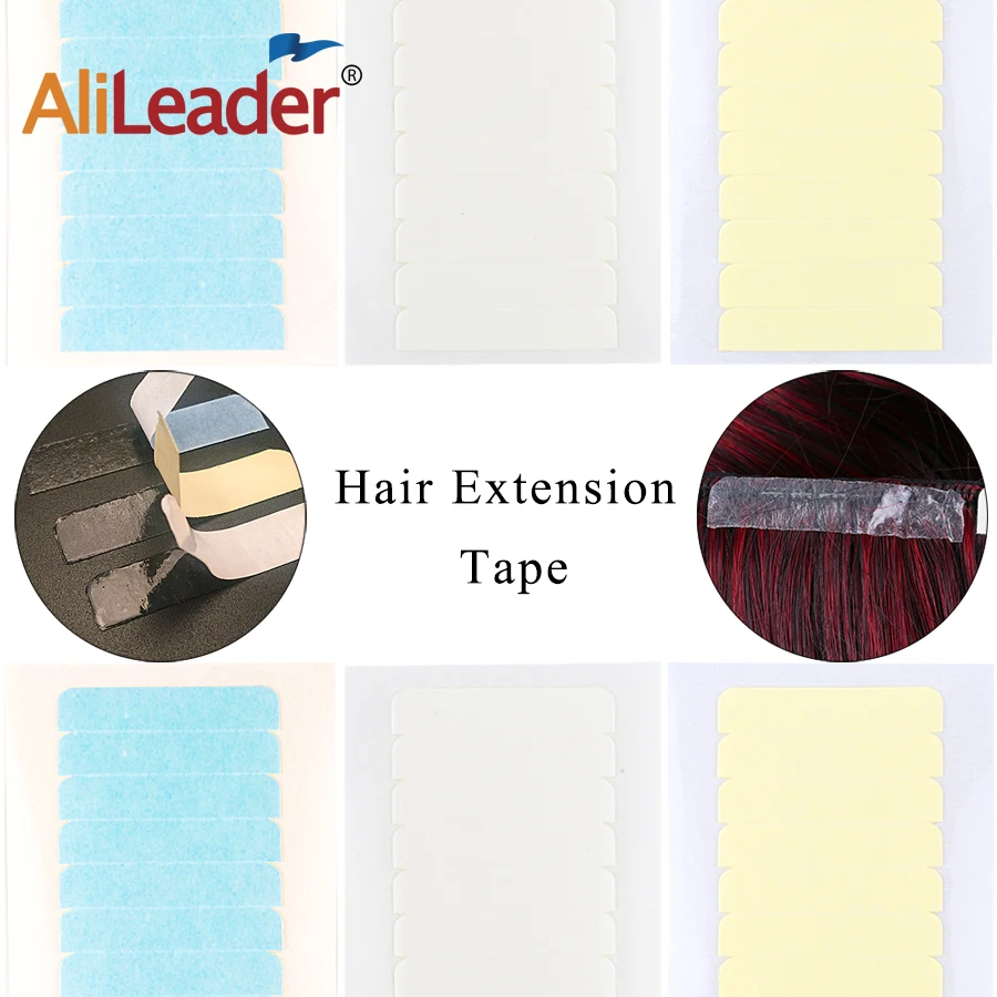 Alileader, 12 шт./лист, высокое качество, супер лента для наращивания волос, клейкая двухсторонняя водонепроницаемая лента для наращивания волос/кружева/парика