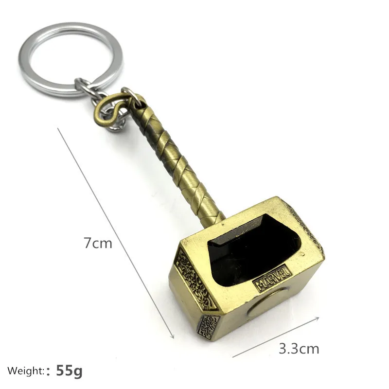 Дизайн Мстители Тор молоток брелок металлический открывалка для бутылок брелок для веера подарок 10 шт./партия