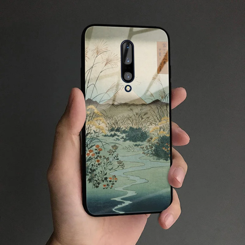 AE 2821 Ukiyo-e пейзаж японское Искусство Живопись закаленное стекло Мягкий силиконовый чехол для телефона крышка гладкая оболочка для OnePlus 6 6T 7 7T Pro - Цвет: AE 2821
