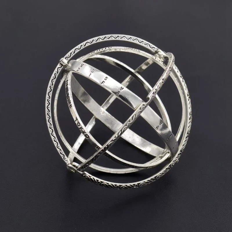 Creative Astronomical Ball Magic Spherical Bracelet Cosmic Couple Lover Jewelry Vintage Rotating Armillary Sphere Bangle