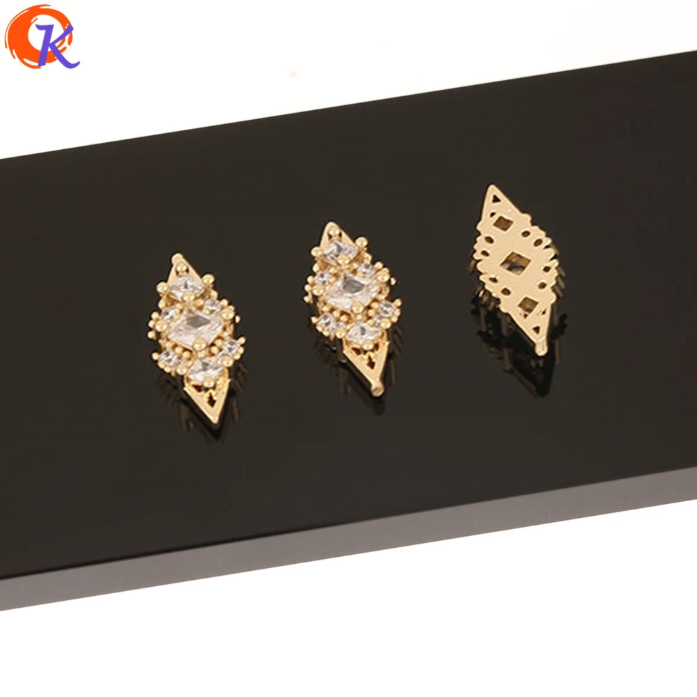 Cordial Design 50Pcs Jewelry Accessories/DIY Making/Genuine Gold Plating/Cubic Zirconia Charms/Hand Made/Fingernail Findings - cordial
