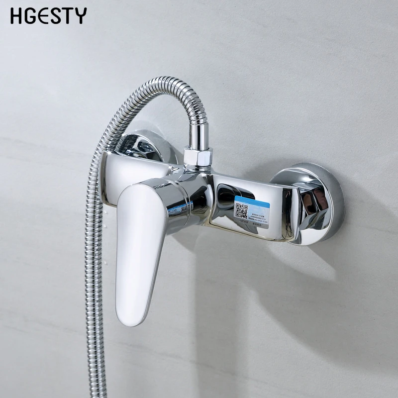 

Bathroom Shower Faucet Mixer Valve Wall Mounted Single Handle Double Hole SPA Shower Bathtub Faucet Cold Hot Water Mixing Tap