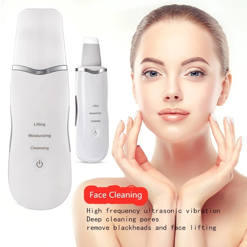 

Ultrasonic Skin Scrubber Vibration Face Spatula Blackhead Remover Facial Scrubber Shovel Clean Cavitation Peeling Facial Lifting