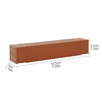 9pcs HO Scale Blank 53' Shipping Containers 53ft Pure Color Ribbed Side Container Cargo Box C8753