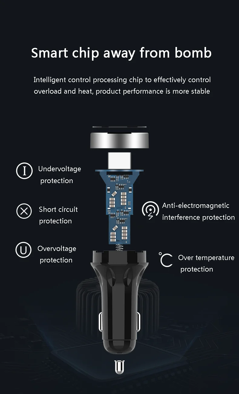 Автомобильное зарядное устройство с 2 usb-портами 3,1 А, ЖК-дисплей, быстрое автомобильное зарядное устройство с двумя портами USB 12-24 В, адаптер питания для путешествий, аксессуары для автомобиля