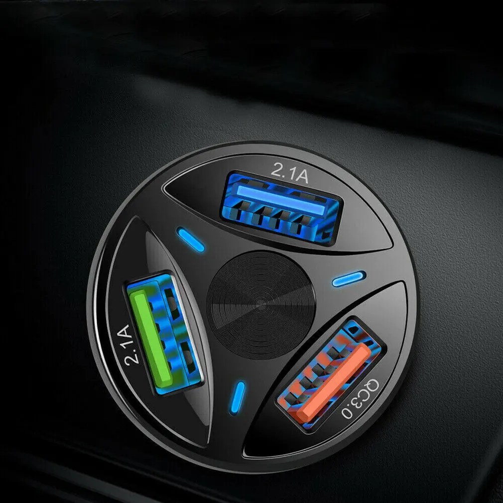 Qc 3 0 Быстрая зарядка USB трехпортовое автомобильное зарядное устройство