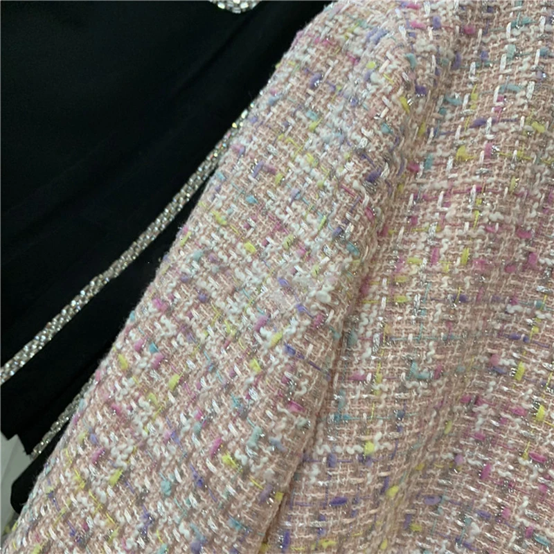 TWOTWINSTYLE перо с длинным рукавом жемчужная кнопка розовый сладкий короткий жакет дамское пальто Осенняя Женская Новая корейская модная одежда