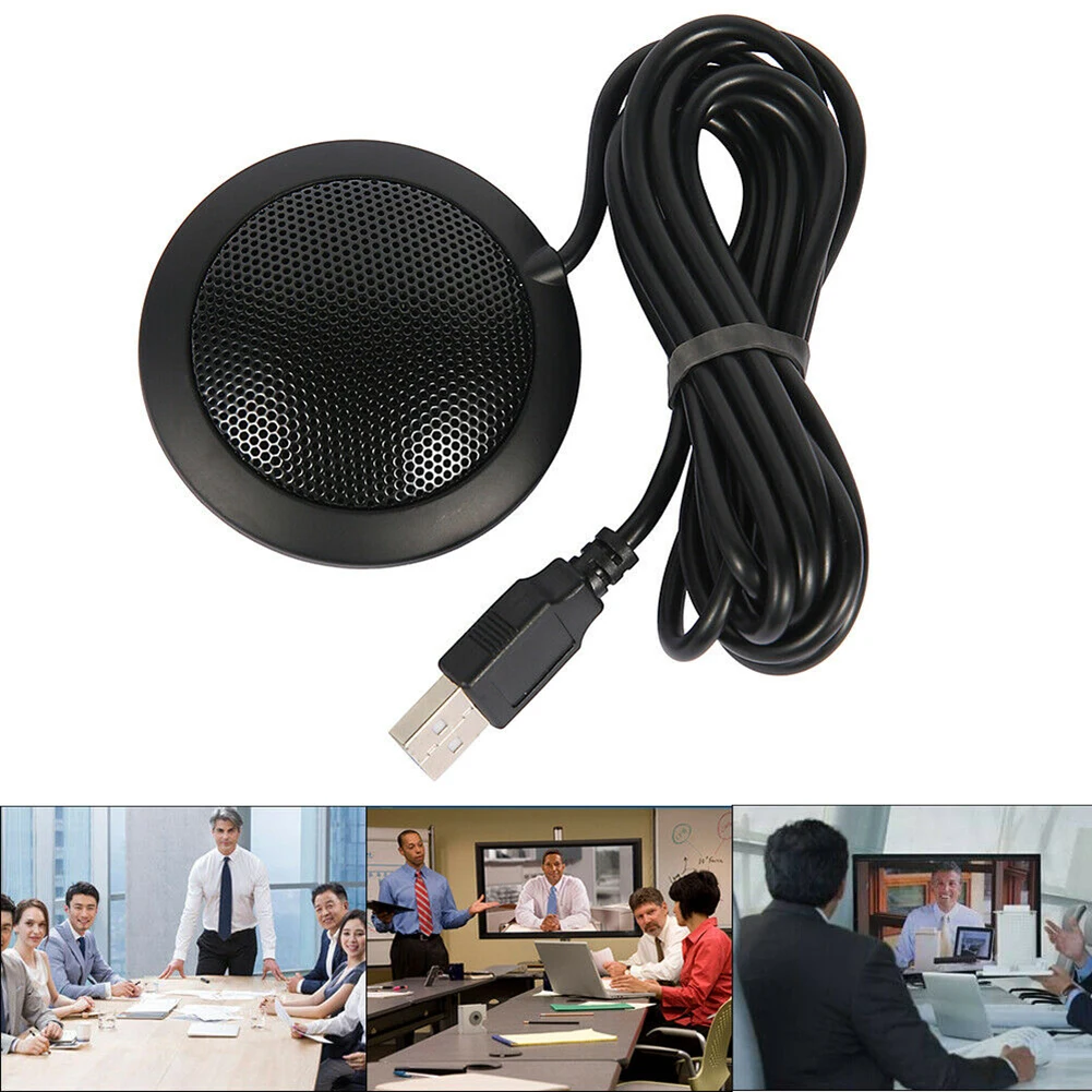 

360° Omnidirectional PC Computer Microphone USB Port Office Portable Noise Echo Canceling Speaker for Conference Meeting