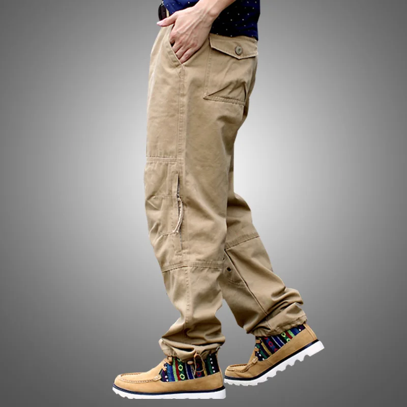 Хлопок Брюки-карго Мужская Уличная повседневные штаны Pantalon Hombre мужские свободные в стиле «хип-хоп» штаны-шаровары