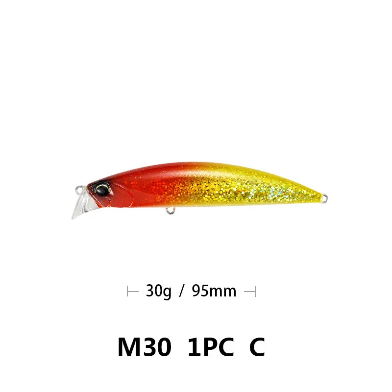 Приманка для рыбалки Minnow 95 мм/30 г плавающая искусственная жесткая Приманка для окуня воблер, щука тали с тройным крюком