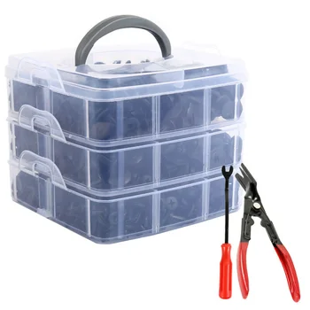 

620pcs Universal Car Retainer Fasteners Push Trim Clips & 2pcs Tools Pin Rivet Bumper Kit Premium Plastic Accessory