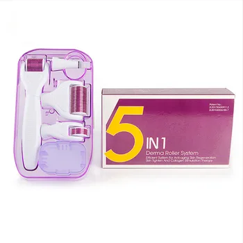 

Hot Sale DRS 5 in 1 Derma Roller Kit Microneedle Stamp Eye Face Body Skin Care Dermaroller