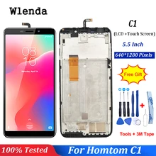 5," дюймов для HOMTOM C1/C2 ЖК-дисплей с сенсорным экраном дигитайзер в сборе с рамкой+ Бесплатные инструменты лента для HOMTOM c1