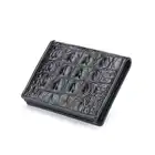 Вертикальный дизайнерский мужской короткий двойной кошелек из натуральной крокодиловой кожи, экзотический Мужской кошелек для карт из нат...