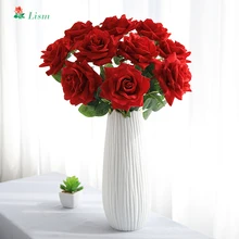 10 шт., розы, искусственные цветы, шелковые розы, высота 50 см, свадебные цветы, украшение, Роскошный домашний декор, подарок на день Святого Валентина