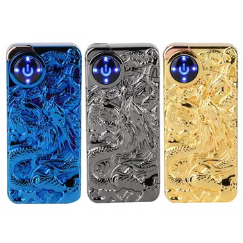 

Fashionable Stylish Pattern Dual Arc Charging Lighter Touching Sensing Cigarette Lighter Windproof Flame Electronic lighter