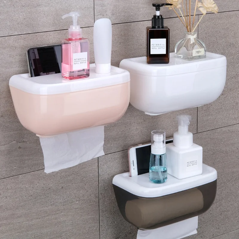 

Creative Waterproof Tissue Box Toilet Paper Extraction Box Chart Drum Paper Towel Storage Shelf Wall Hangers H212