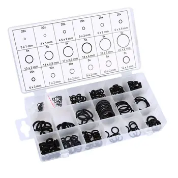

225 Rubber O Ring Washer Seals Assortment Black for Car 18 Sizes