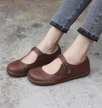 

Genuine cow leather sandals casual lady shoes vintage handmade oxford shoes for women sandals shoes brown 2020 summer spring