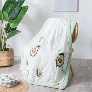 

Cute Printing Sofa Chair Seat Cover Blanket Soft Cotton Summer Air-conditioning Quilt Thin Lightweight Comforter