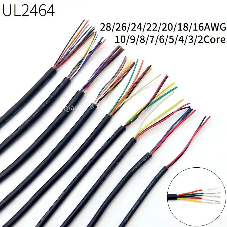 UL2547 信号シールドケーブル 22 24 26 28 AWG Pvc 絶縁 2 3 4 5 コアアンプオーディオ銅線 diy 制御ライン|control cable|cable