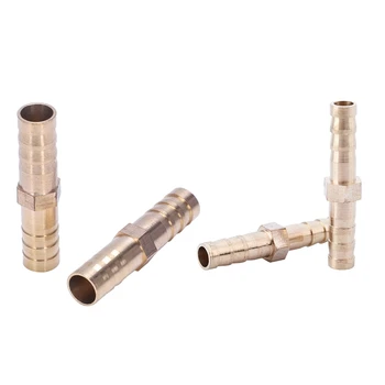 

5Pcs Air Gas 8 Mm Brass Straight Hose Connector & 10Pcs Brass 6 Mm Straight for Hose Quick Coupling, Golden