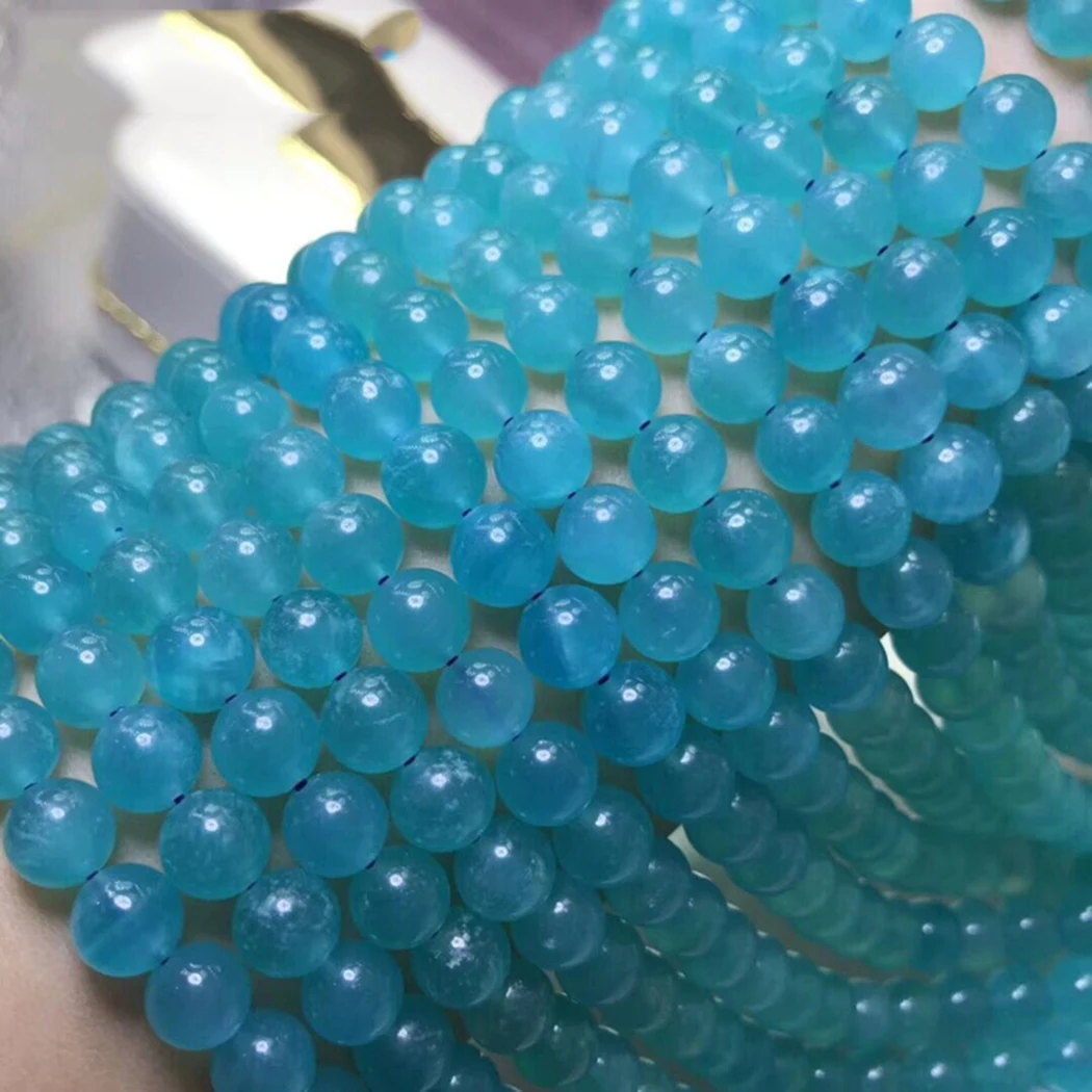 Amazonite 6 мм 8 мм 10 мм бусы с натуральными драгоценными камнями круглые для изготовления украшений ожерелья серьги браслет 15 дюймов ICNWAY