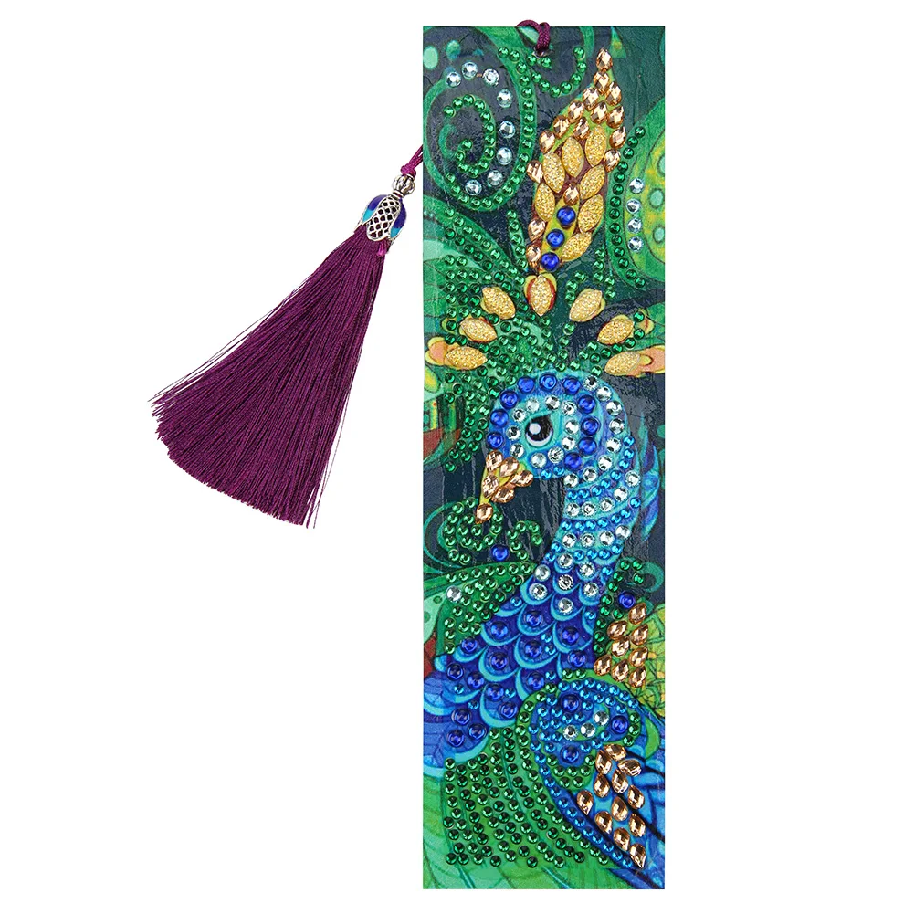 Bookmark 5D DIY Diamond Art Book Marks peacock Embroidery Cross Stitch christmas gift | Дом и сад
