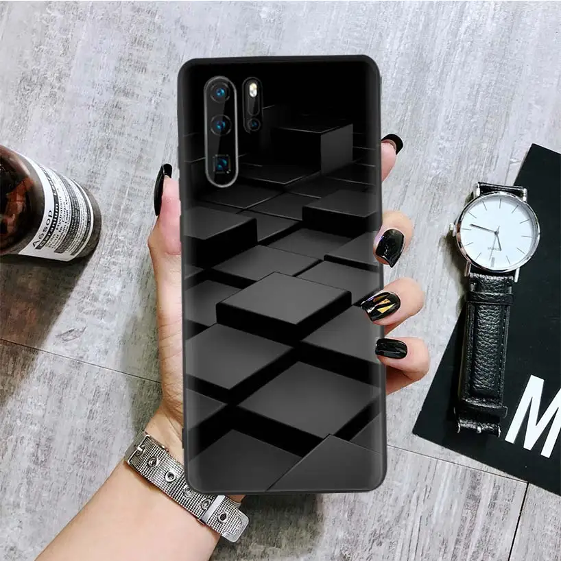 Черный, легкий, темный, черный чехол для телефона huawei mate 30 20 10 P30 P20 P10 Pro Lite P Smart Z Роскошный чехол - Цвет: BA026-5