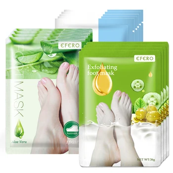 

EFERO 3Pair Exfoliating Foot Mask Peeling Dead Skin Feet Mask Remove Dead Skin Cuticles Heel Foot Care For Foot Pedicure Socks