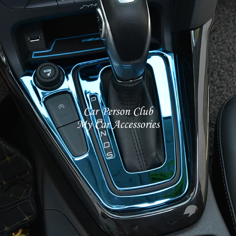 

For Ford Focus 3 2015-2018 Console Gear Shift Knob Box Panel Cover Molding Frame Trims Stainless Steel Car Interior Accessories