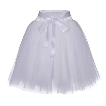 

Fashion Tulle Skirt Pleated Skirts High Quality Womens Lolita Petticoat Bridesmaids Adult Vintage Pleated Gauze Midi Skirt #4.13
