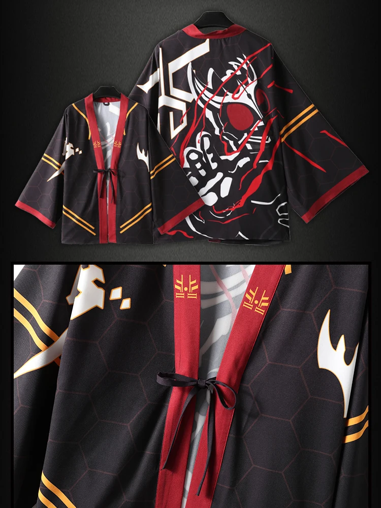 Аниме маскарадный Райдер, костюмы для косплея, кимоно Yukata Kamen Rider, верхняя одежда унисекс, пальто на каждый день Haori, фиолетовый и черный