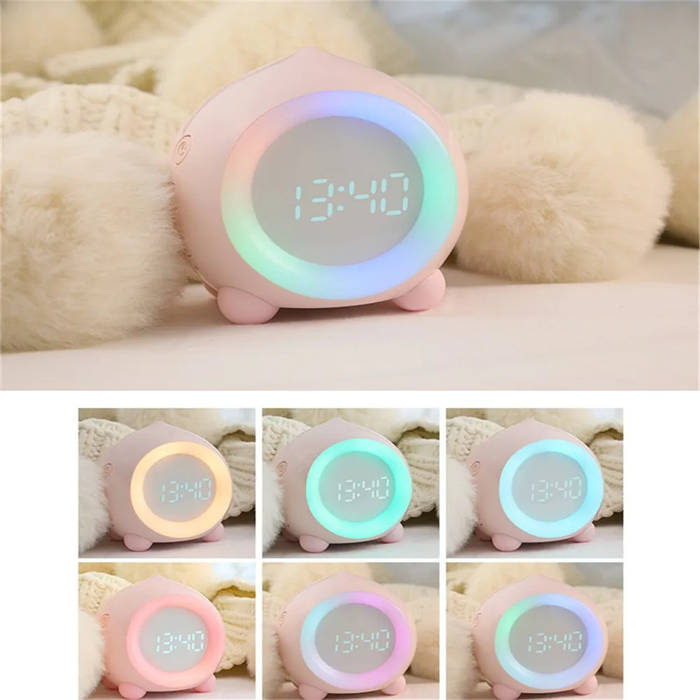 Multifunctional LED Smart Alarm Clock 7 Colors Changing Digital Table Clock with Night Light for Children Kids Friends Gifts