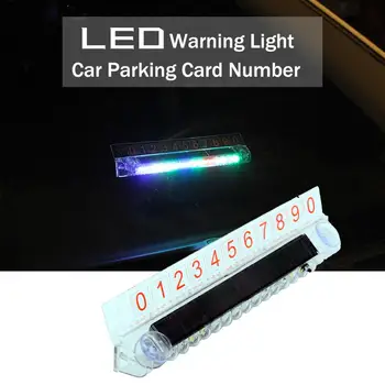 

Car Styling Temporary Parking Card LED Warning Light Phone Number Card Plate Telephone Number Safety Parking Car For Auto