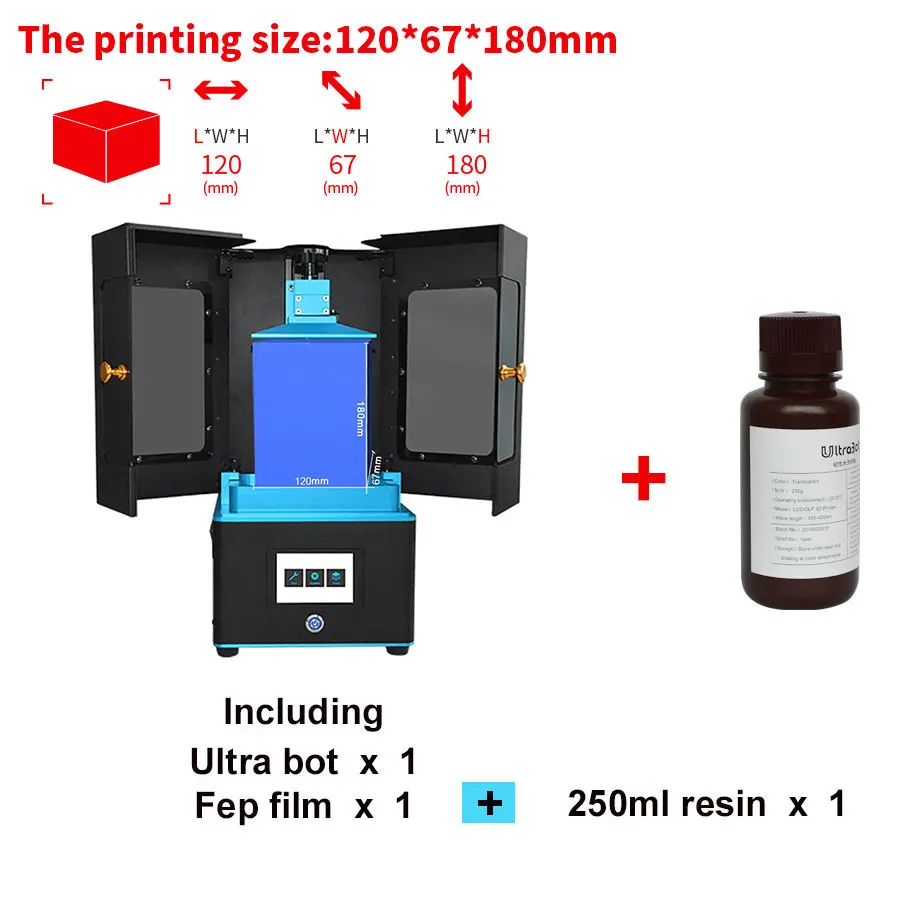 Ультработ lcd 3d принтер размера плюс UV Собранный 2K экран Off-Line Print Impresora 3d Drucker Impressora UV смола - Цвет: Package 2