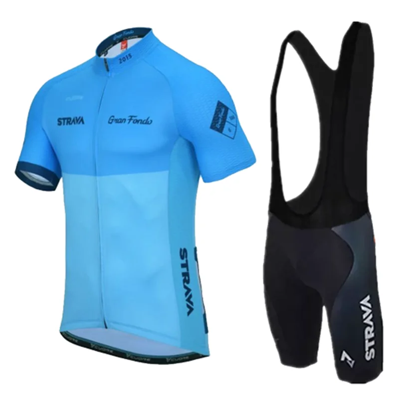 New team strava cycling jersey bike shorts set Ropa Ciclismo quick dry mens pro wear bicycle Maillot Culotte |