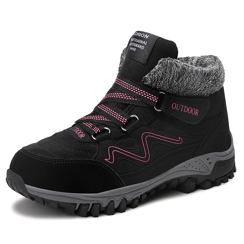 STQ женские зимние ботинки; обувь на танкетке со шнуровкой; Теплые ботильоны на платформе; повседневные ботинки; теплые зимние кроссовки; коллекция 8081 года - Цвет: 1810 Black