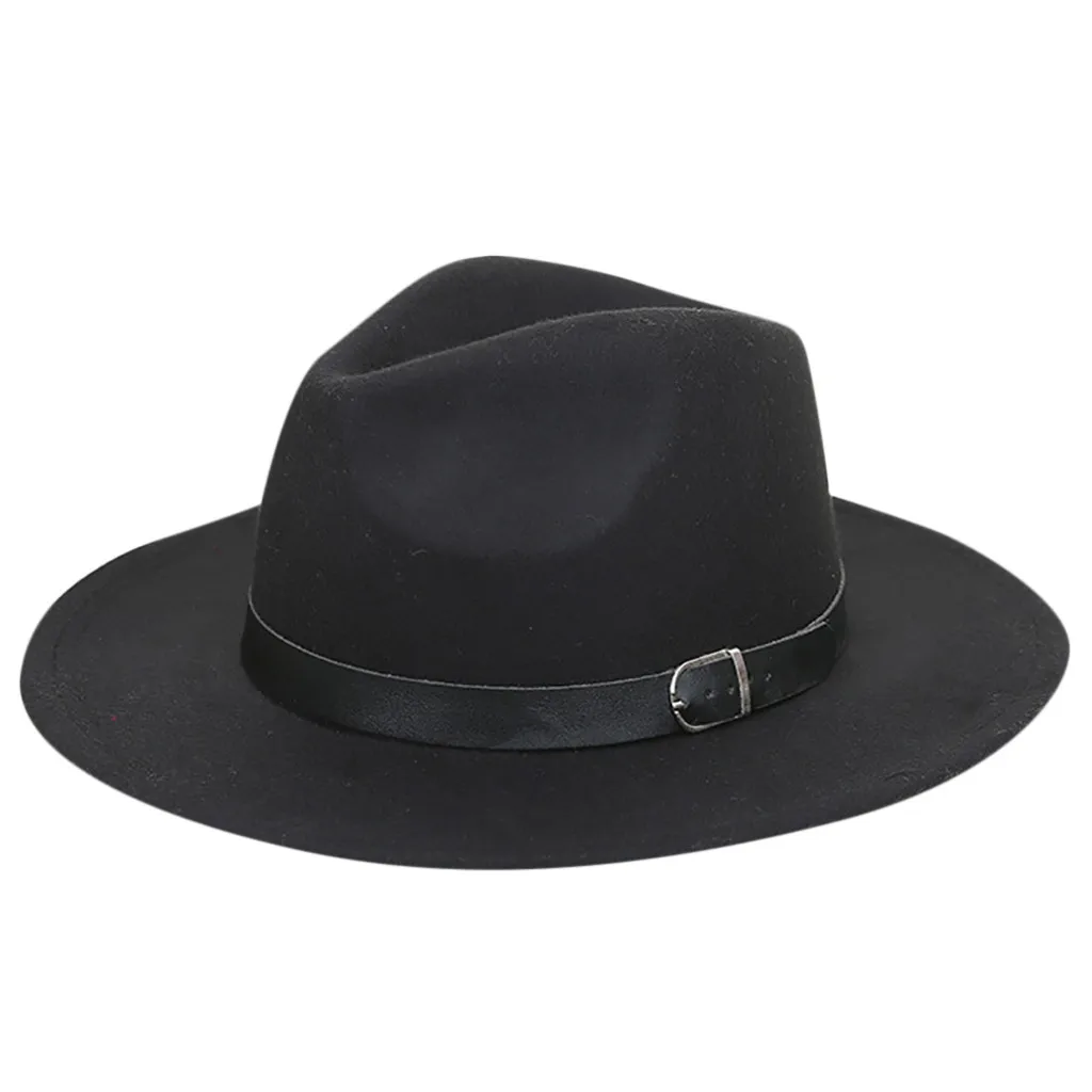 Ковбойская шляпа, крученая шерстяная фетровая шляпа унисекс, дикая Западная необычная ковбойская шляпа ковбоя, Панама, шляпа с широкими полями с поясом