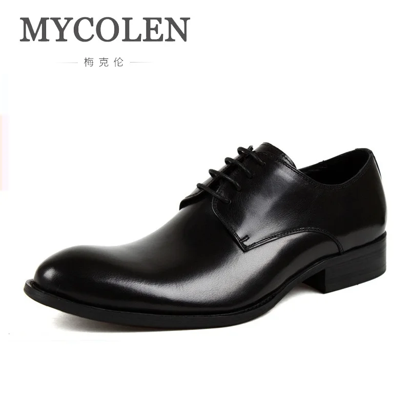 

Men Wedding Shoes Cow Leather Formal Business Pointed Toe For Man Dress Shoes Oxford Lace-Up Office Shoes For Men Chaussures