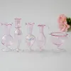 1/12 Pink Candlestick Vase Dollhouse Miniature Accessories Mini Bottle Glass Set Simulation Model Toy for Doll House Decoration 3