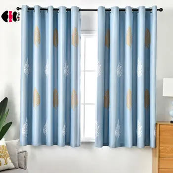

1 PCS W100xL200cm Leaf Print Curtain For Bedroom Children Kids Boys Cartoon Thermal Insulation Window Cortina PC031C