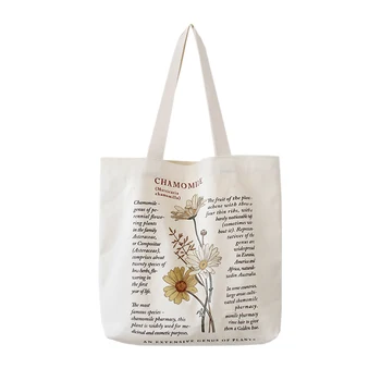 

Retro Literary Canvas Bag Women's Shoulder Bag Fashion Cotton Letter Shopping Shopper Ladies Hand Bags