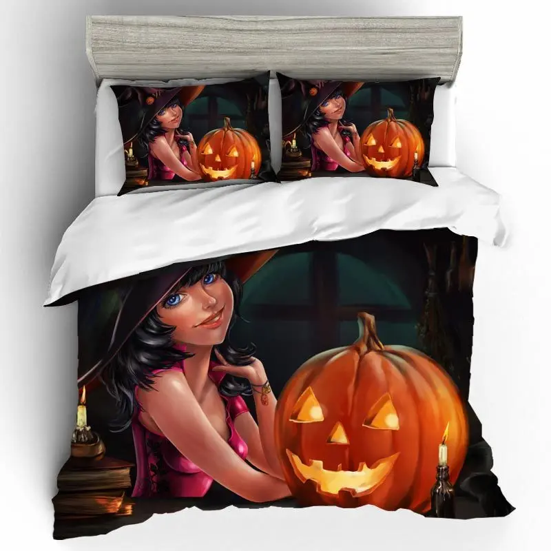 DQ0453 Комплект постельного белья s King size Хэллоуин смешная Тыква 3D комплект постельного белья Высокое качество одеяла и комплекты постельного белья постельное белье хлопок пододеяльник - Цвет: DQ0453