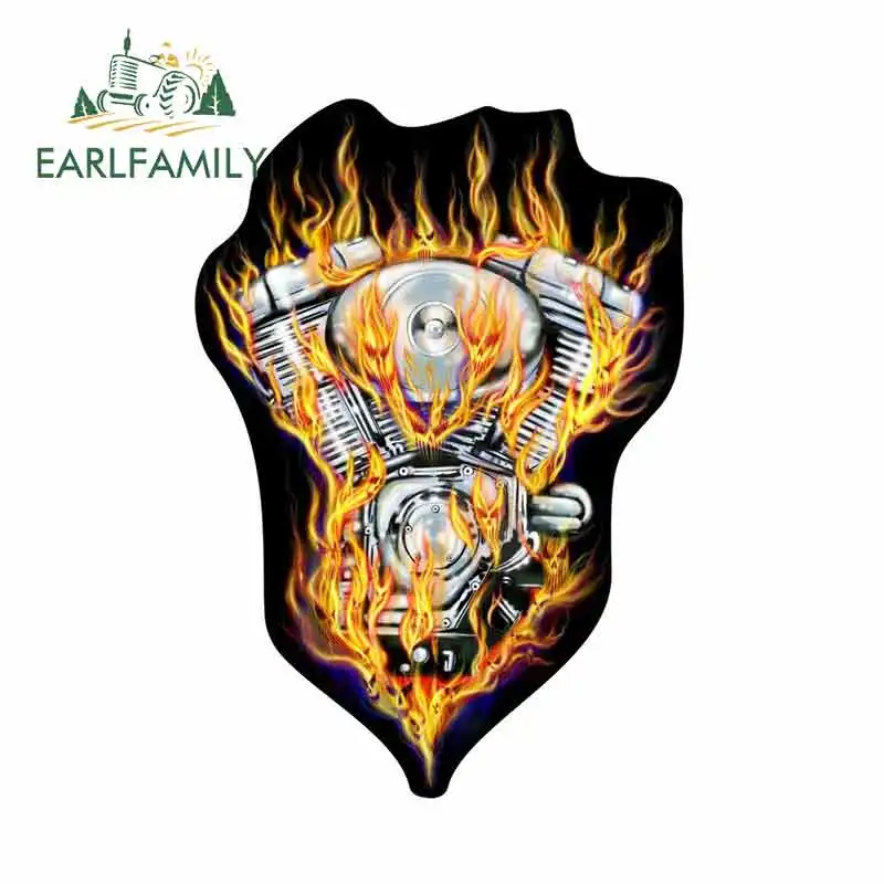 

EARLFAMILY 13cm x 6.7cm for Flame Skull Anime Cartoon Car Stickers Vinyl JDM Bumper Trunk Truck Graphics DIY RV VAN Fine Decal