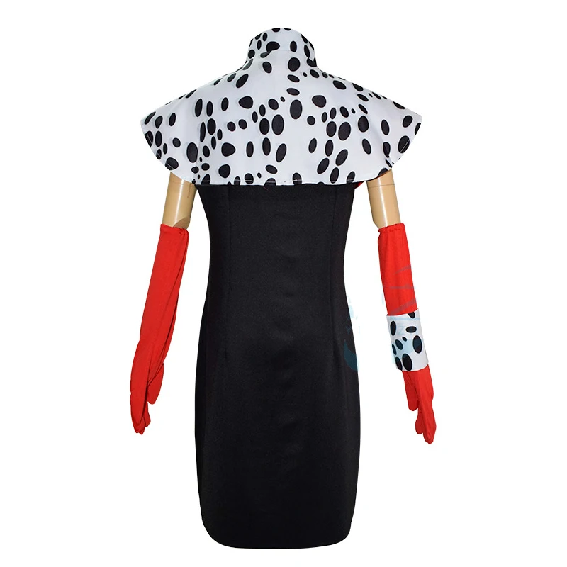 Anime cruella de vil cosplay traje vestido