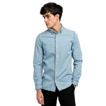 

man crocodile 100%cotton Denim jeans shirts camisa masculina Men Long Sleeve Dress Shirts Social hombre chemises homme spring