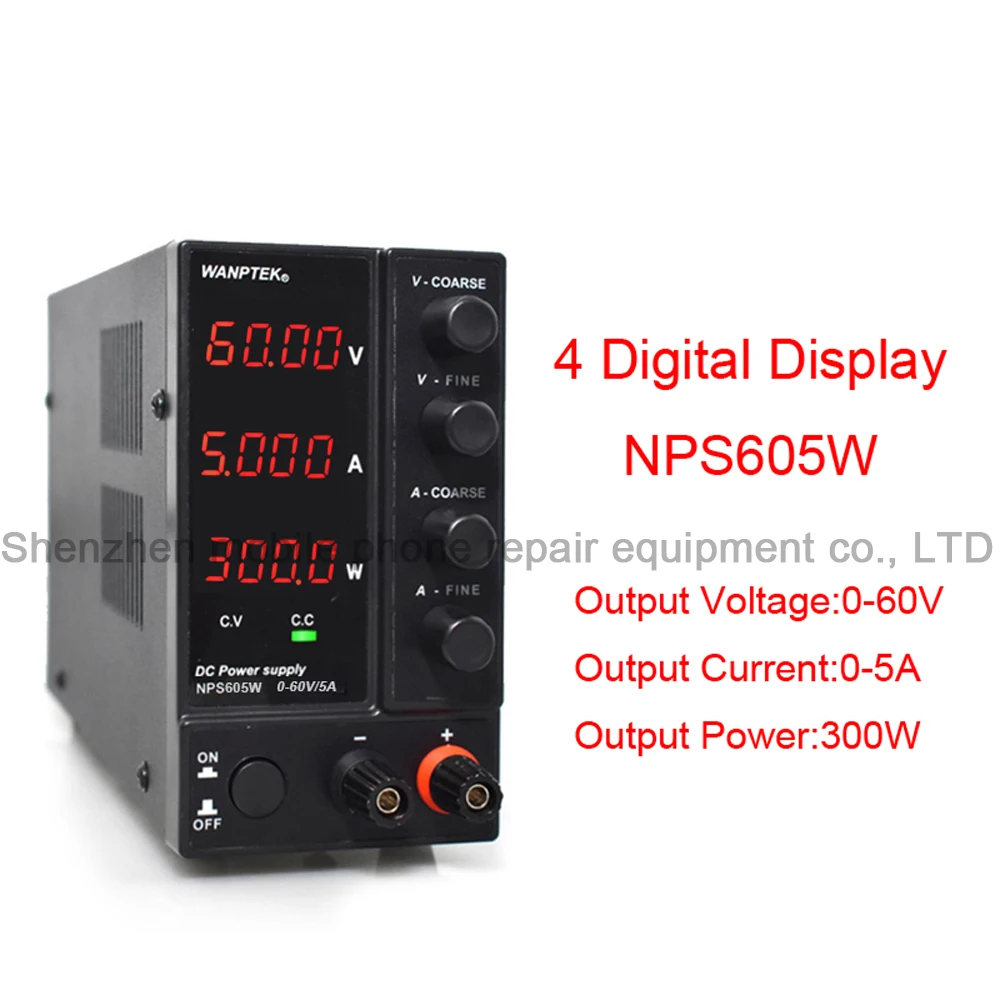 NPS605W 60V5A 300W 4 цифровой Дисплей лабораторный блок питания мини коммутации Регулируемый источник питания постоянного тока 0,1 V 0.01A